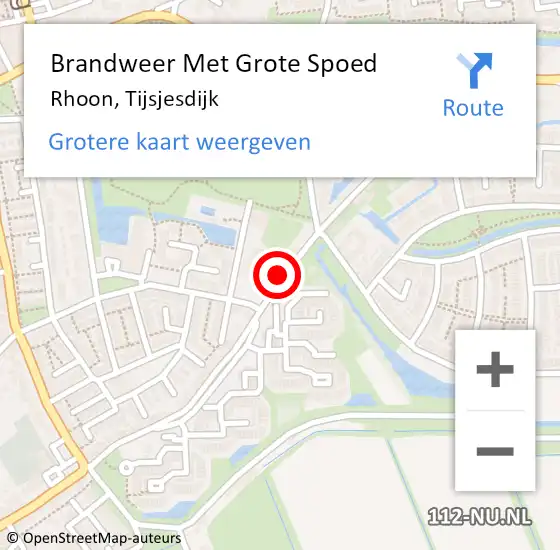 Locatie op kaart van de 112 melding: Brandweer Met Grote Spoed Naar Rhoon, Tijsjesdijk op 24 oktober 2019 17:39