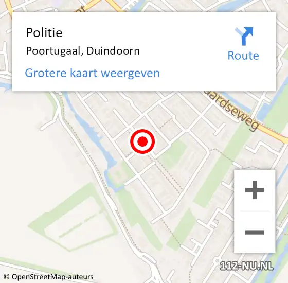 Locatie op kaart van de 112 melding: Politie Poortugaal, Duindoorn op 24 oktober 2019 17:41