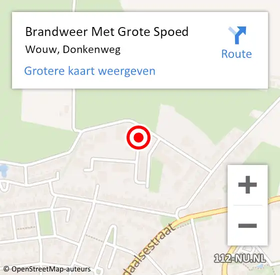 Locatie op kaart van de 112 melding: Brandweer Met Grote Spoed Naar Wouw, Donkenweg op 24 oktober 2019 18:31