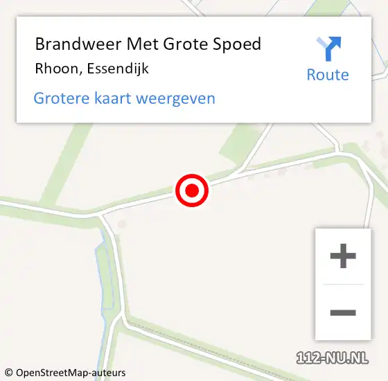 Locatie op kaart van de 112 melding: Brandweer Met Grote Spoed Naar Rhoon, Essendijk op 24 oktober 2019 18:39