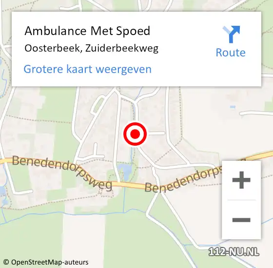 Locatie op kaart van de 112 melding: Ambulance Met Spoed Naar Oosterbeek, Zuiderbeekweg op 24 oktober 2019 21:16