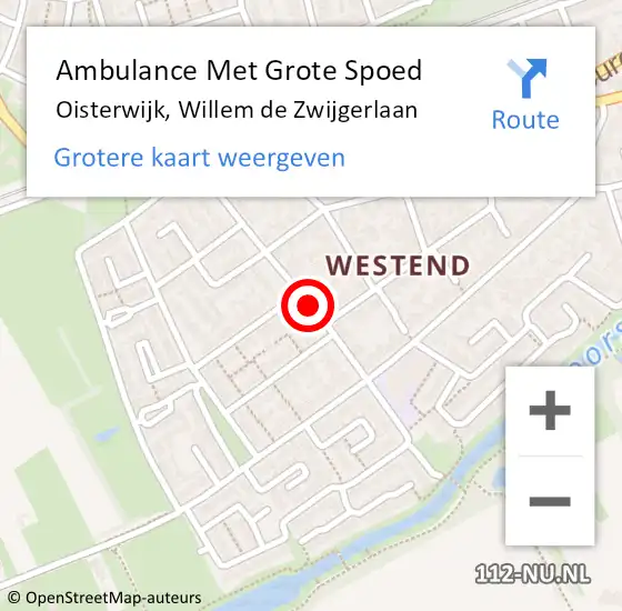 Locatie op kaart van de 112 melding: Ambulance Met Grote Spoed Naar Oisterwijk, Willem de Zwijgerlaan op 24 oktober 2019 22:09