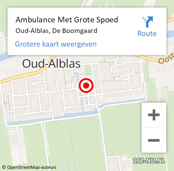 Locatie op kaart van de 112 melding: Ambulance Met Grote Spoed Naar Oud-Alblas, De Boomgaard op 25 oktober 2019 02:04