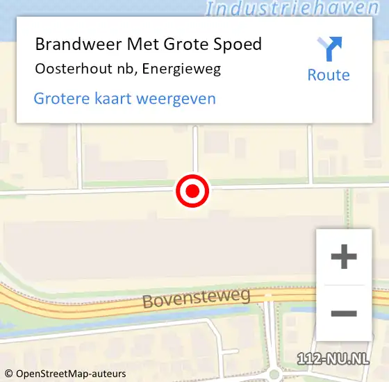 Locatie op kaart van de 112 melding: Brandweer Met Grote Spoed Naar Oosterhout nb, Energieweg op 25 oktober 2019 08:07