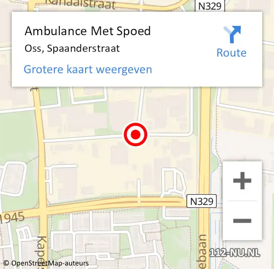 Locatie op kaart van de 112 melding: Ambulance Met Spoed Naar Oss, Spaanderstraat op 25 oktober 2019 08:31