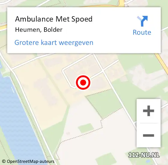 Locatie op kaart van de 112 melding: Ambulance Met Spoed Naar Heumen, Bolder op 25 oktober 2019 08:49