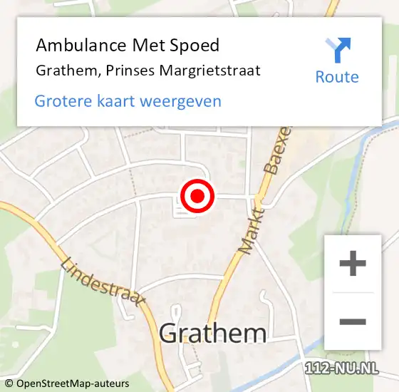 Locatie op kaart van de 112 melding: Ambulance Met Spoed Naar Grathem, Prinses Margrietstraat op 25 oktober 2019 11:03