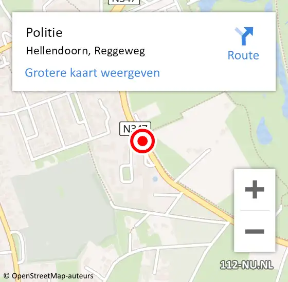 Locatie op kaart van de 112 melding: Politie Hellendoorn, Reggeweg op 25 oktober 2019 11:43