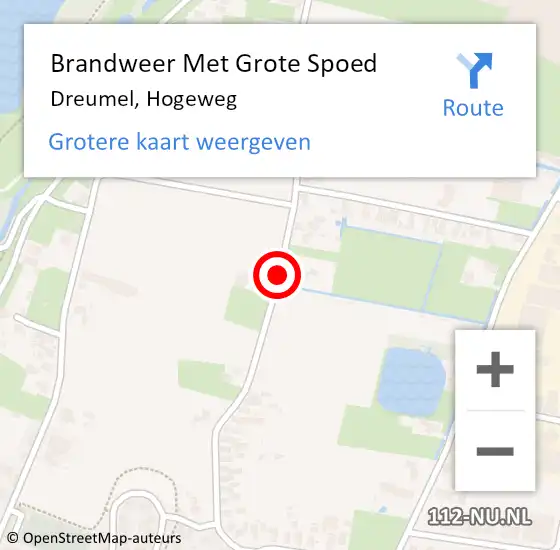 Locatie op kaart van de 112 melding: Brandweer Met Grote Spoed Naar Dreumel, Hogeweg op 25 oktober 2019 13:58