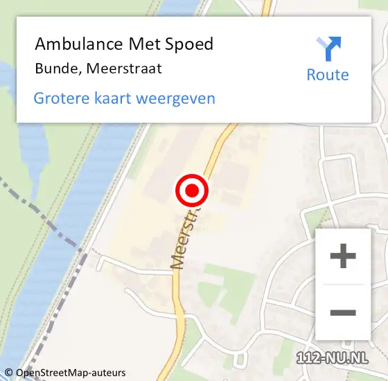 Locatie op kaart van de 112 melding: Ambulance Met Spoed Naar Bunde, Meerstraat op 17 april 2014 17:50