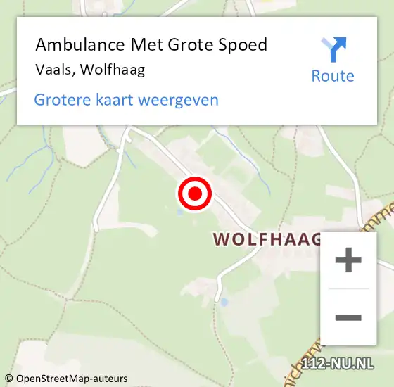 Locatie op kaart van de 112 melding: Ambulance Met Grote Spoed Naar Vaals, Wolfhaag op 17 april 2014 17:50