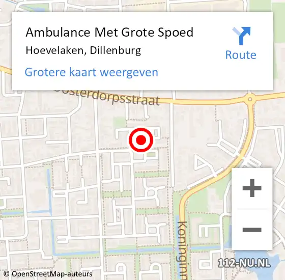 Locatie op kaart van de 112 melding: Ambulance Met Grote Spoed Naar Hoevelaken, Dillenburg op 25 oktober 2019 14:49