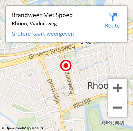 Locatie op kaart van de 112 melding: Brandweer Met Spoed Naar Rhoon, Viaductweg op 25 oktober 2019 15:00