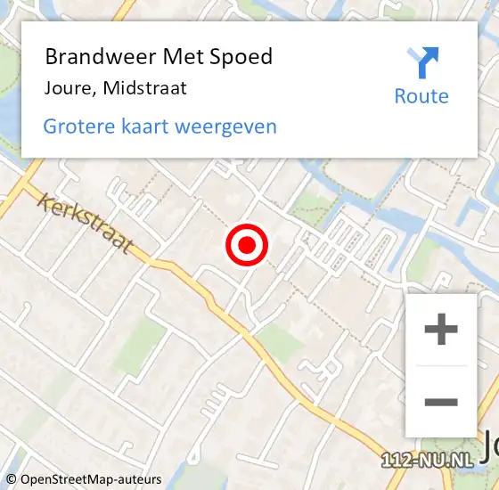 Locatie op kaart van de 112 melding: Brandweer Met Spoed Naar Joure, Midstraat op 25 oktober 2019 16:21