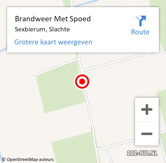 Locatie op kaart van de 112 melding: Brandweer Met Spoed Naar Sexbierum, Slachte op 25 oktober 2019 16:30