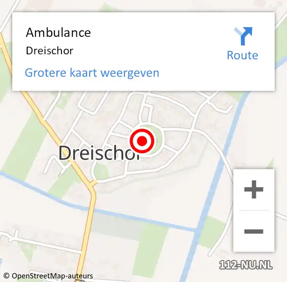 Locatie op kaart van de 112 melding: Ambulance Dreischor op 25 oktober 2019 17:19