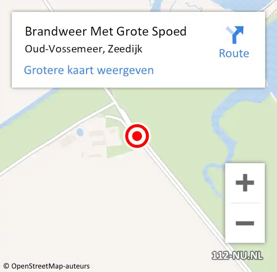 Locatie op kaart van de 112 melding: Brandweer Met Grote Spoed Naar Oud-Vossemeer, Zeedijk op 25 oktober 2019 20:04