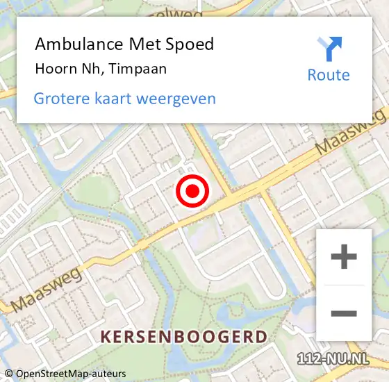 Locatie op kaart van de 112 melding: Ambulance Met Spoed Naar Hoorn Nh, Timpaan op 26 oktober 2019 01:29