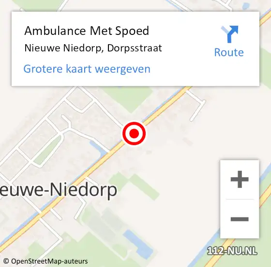 Locatie op kaart van de 112 melding: Ambulance Met Spoed Naar Nieuwe Niedorp, Dorpsstraat op 26 oktober 2019 01:48