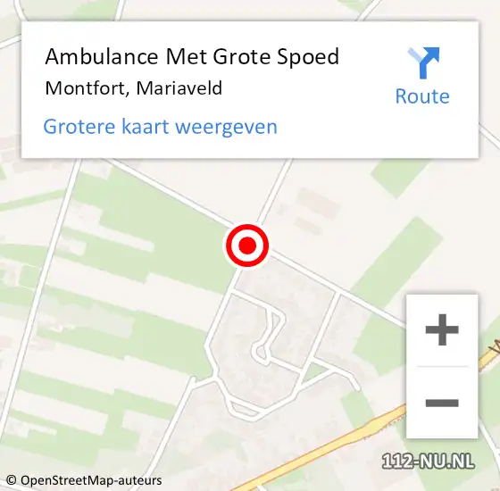 Locatie op kaart van de 112 melding: Ambulance Met Grote Spoed Naar Montfort, Mariaveld op 26 oktober 2019 05:25