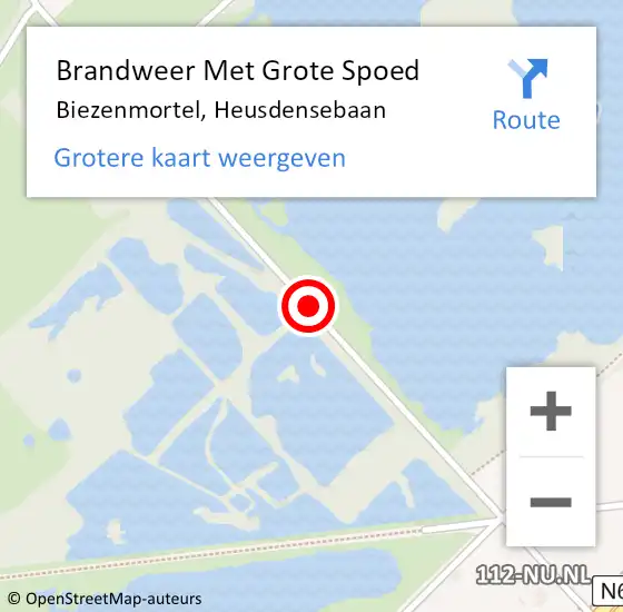 Locatie op kaart van de 112 melding: Brandweer Met Grote Spoed Naar Biezenmortel, Heusdensebaan op 26 oktober 2019 08:45