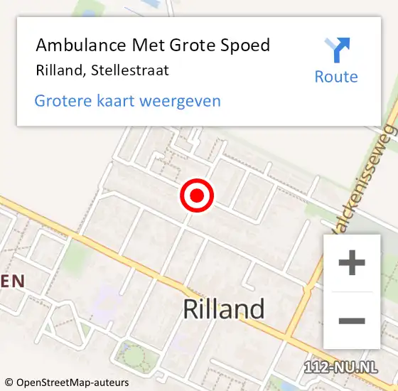 Locatie op kaart van de 112 melding: Ambulance Met Grote Spoed Naar Rilland, Stellestraat op 26 oktober 2019 09:06