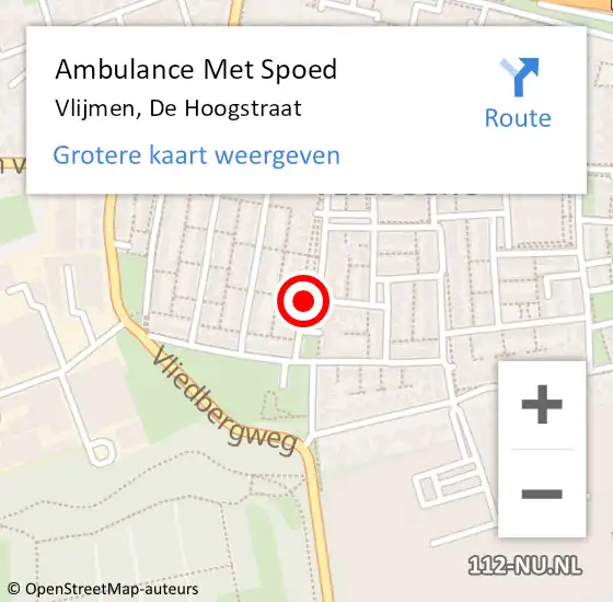 Locatie op kaart van de 112 melding: Ambulance Met Spoed Naar Vlijmen, De Hoogstraat op 26 oktober 2019 10:33