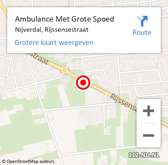 Locatie op kaart van de 112 melding: Ambulance Met Grote Spoed Naar Nijverdal, Rijssensestraat op 26 oktober 2019 10:44