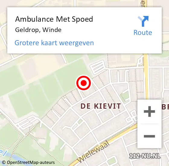 Locatie op kaart van de 112 melding: Ambulance Met Spoed Naar Geldrop, Winde op 26 oktober 2019 11:44