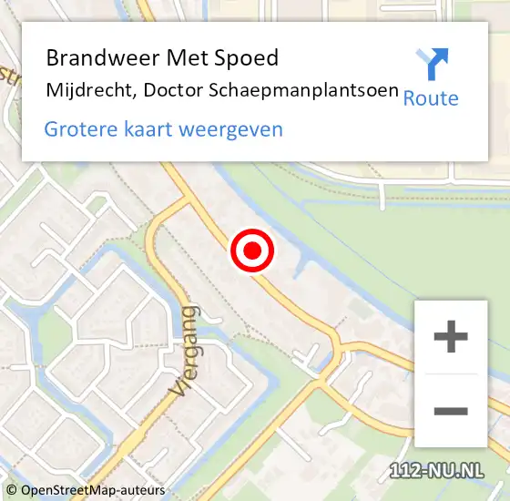 Locatie op kaart van de 112 melding: Brandweer Met Spoed Naar Mijdrecht, Doctor Schaepmanplantsoen op 26 oktober 2019 12:02