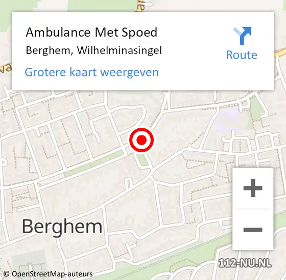 Locatie op kaart van de 112 melding: Ambulance Met Spoed Naar Berghem, Wilhelminasingel op 26 oktober 2019 12:19