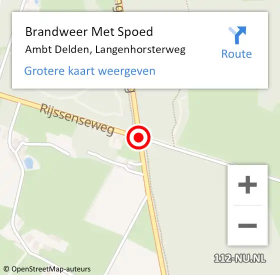 Locatie op kaart van de 112 melding: Brandweer Met Spoed Naar Ambt Delden, Langenhorsterweg op 26 oktober 2019 12:31