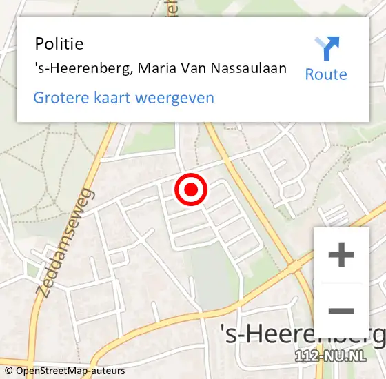 Locatie op kaart van de 112 melding: Politie 's-Heerenberg, Maria Van Nassaulaan op 26 oktober 2019 15:13