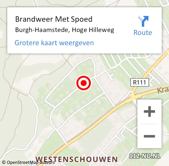 Locatie op kaart van de 112 melding: Brandweer Met Spoed Naar Burgh-Haamstede, Hoge Hilleweg op 26 oktober 2019 15:14