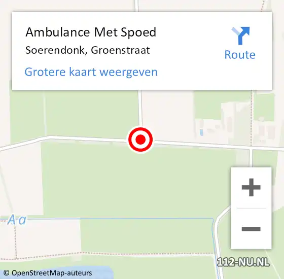 Locatie op kaart van de 112 melding: Ambulance Met Spoed Naar Soerendonk, Groenstraat op 26 oktober 2019 15:39