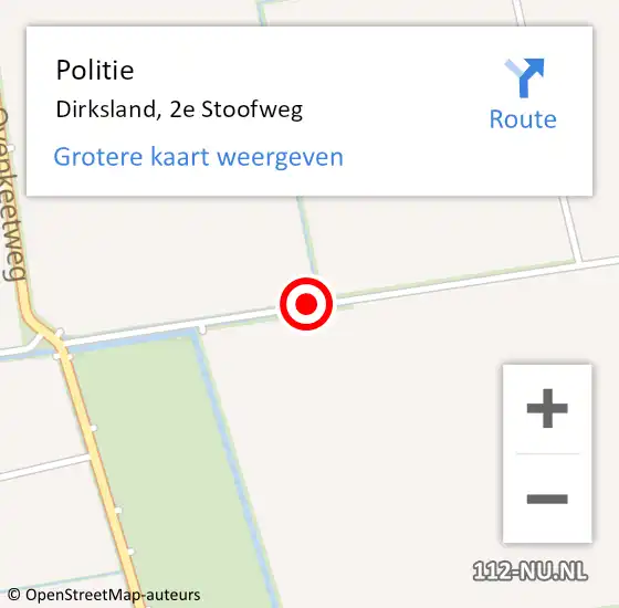 Locatie op kaart van de 112 melding: Politie Dirksland, 2e Stoofweg op 26 oktober 2019 15:47