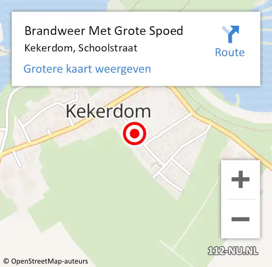 Locatie op kaart van de 112 melding: Brandweer Met Grote Spoed Naar Kekerdom, Schoolstraat op 26 oktober 2019 20:28