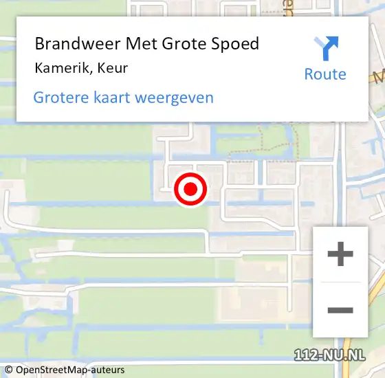 Locatie op kaart van de 112 melding: Brandweer Met Grote Spoed Naar Kamerik, Keur op 26 oktober 2019 22:00