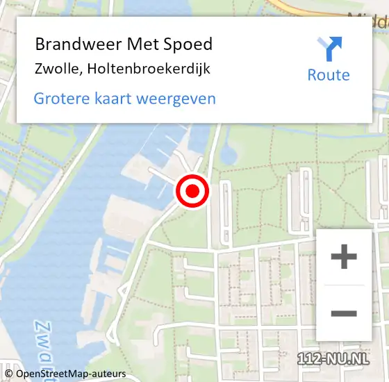 Locatie op kaart van de 112 melding: Brandweer Met Spoed Naar Zwolle, Holtenbroekerdijk op 26 oktober 2019 22:38