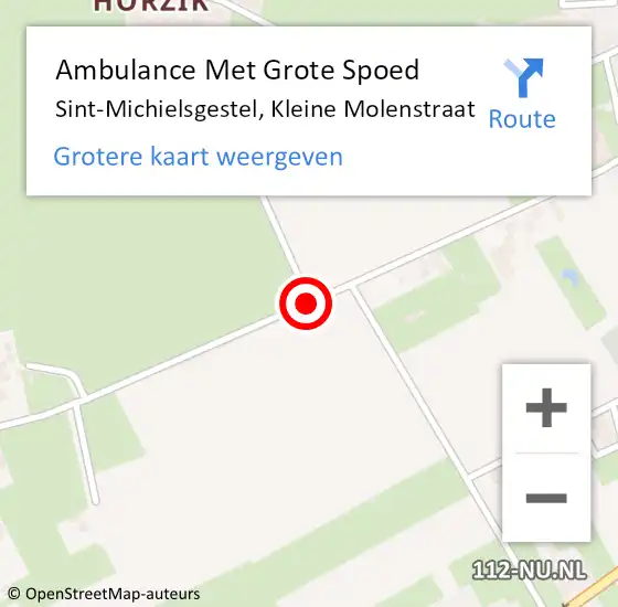 Locatie op kaart van de 112 melding: Ambulance Met Grote Spoed Naar Sint-Michielsgestel, Kleine Molenstraat op 26 oktober 2019 22:57