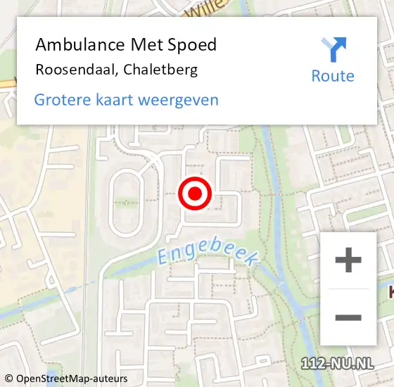Locatie op kaart van de 112 melding: Ambulance Met Spoed Naar Roosendaal, Chaletberg op 26 oktober 2019 23:39