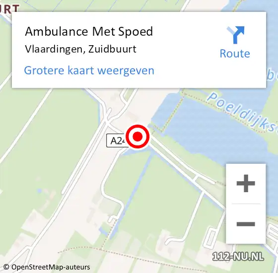Locatie op kaart van de 112 melding: Ambulance Met Spoed Naar Vlaardingen, Zuidbuurt op 27 oktober 2019 02:33