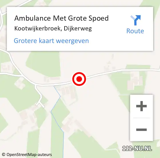 Locatie op kaart van de 112 melding: Ambulance Met Grote Spoed Naar Kootwijkerbroek, Dijkerweg op 27 oktober 2019 02:51