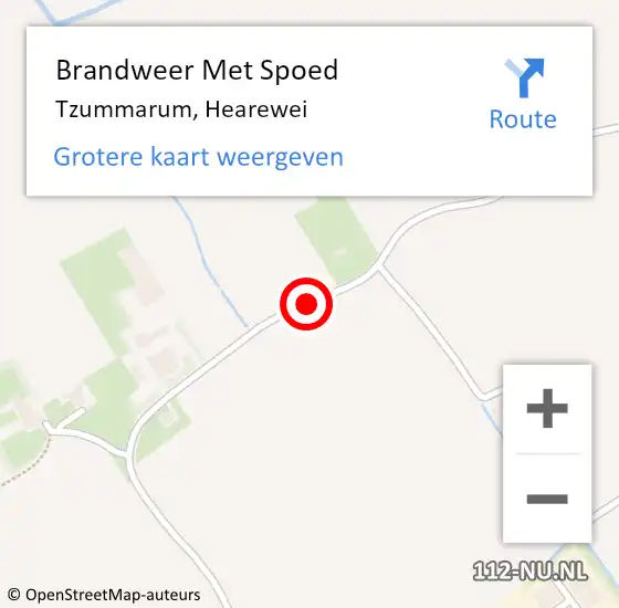 Locatie op kaart van de 112 melding: Brandweer Met Spoed Naar Tzummarum, Hearewei op 27 oktober 2019 04:33