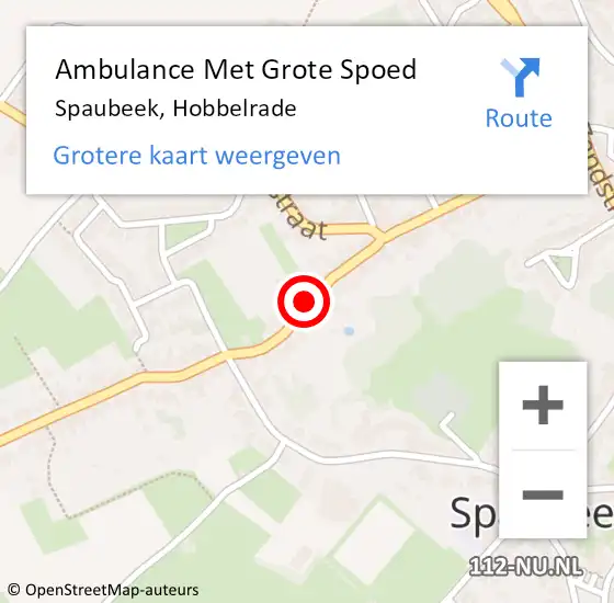 Locatie op kaart van de 112 melding: Ambulance Met Grote Spoed Naar Spaubeek, Hobbelrade op 17 april 2014 21:27