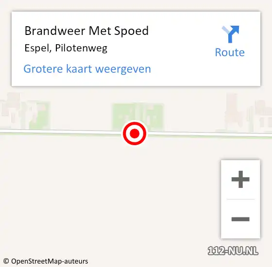 Locatie op kaart van de 112 melding: Brandweer Met Spoed Naar Espel, Pilotenweg op 17 april 2014 21:48