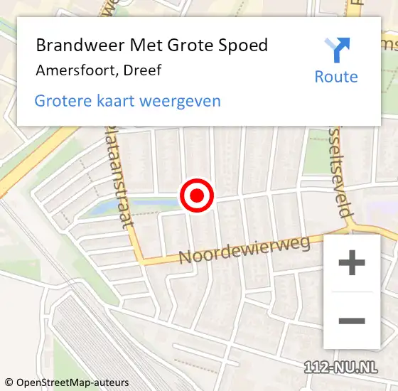 Locatie op kaart van de 112 melding: Brandweer Met Grote Spoed Naar Amersfoort, Dreef op 27 oktober 2019 12:59