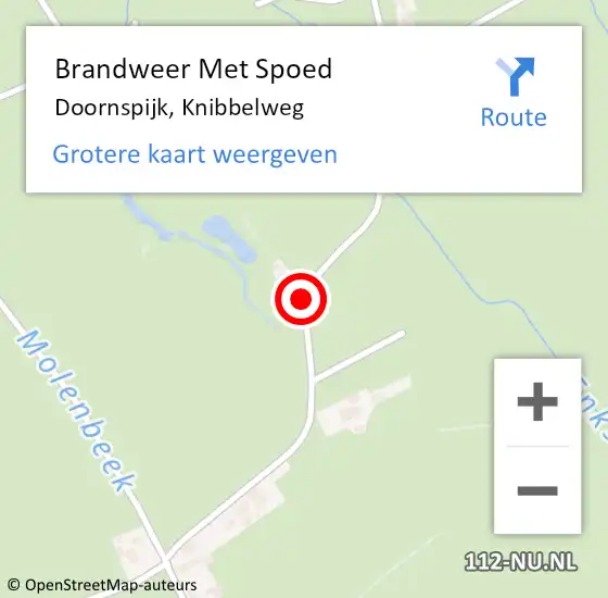 Locatie op kaart van de 112 melding: Brandweer Met Spoed Naar Doornspijk, Knibbelweg op 17 april 2014 21:50