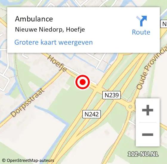 Locatie op kaart van de 112 melding: Ambulance Nieuwe Niedorp, Hoefje op 27 oktober 2019 13:30