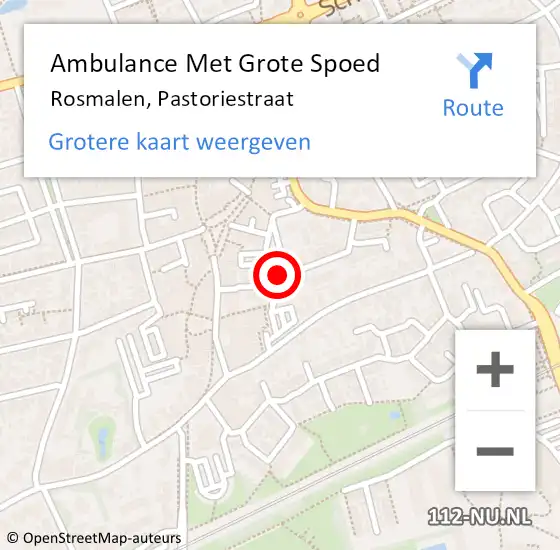 Locatie op kaart van de 112 melding: Ambulance Met Grote Spoed Naar Rosmalen, Pastoriestraat op 27 oktober 2019 15:25